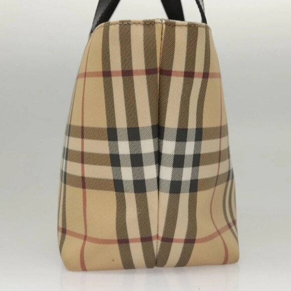 BURBERRY Nova Check Hand Bag PVC Beige Auth - Picture 4 of 16